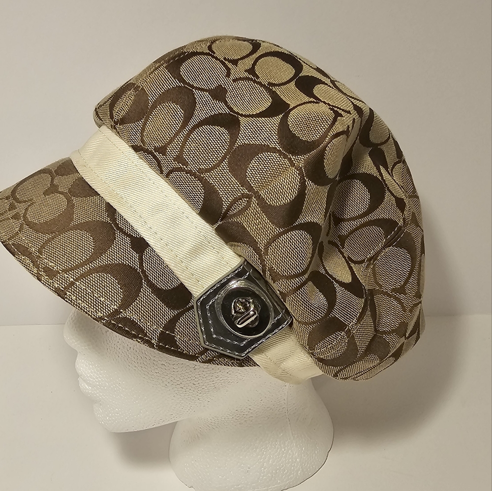 Coach Tan Baker Boy Monogram “C” Hat Women’s - Picture 2 of 12